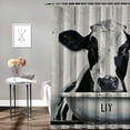 thumbnail image 2 of Orinice Cow Bathroom Decor Set Colorful Luxurious Graphic Print Polyester Fabric Fashion Shower Curtain Set with Hooks 69x72, 2 of 7