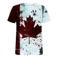 thumbnail image 3 of FRSASU Men's Canada Flag Print T-Shirt Maple Leaf Graphic Canadian Pride Patriotic Short Sleeve Crew Neck T-shirts Wine-C, 3 of 5