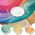 thumbnail image 4 of Rainbow Tie Dye Swirl Pattern Round Fitted Tablecloth with Elastic Edge,Dining Table Cover Waterproof,Outdoor Round Tablecloth for Camping,Dining,Indoor and Outdoor, 4 of 7