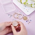 thumbnail image 4 of 2Pcs Real 18K Gold Plated Memory Locket Charm Stainless Steel Glass Floating Charm Crystal Photo Frame Locket Pendants Flat Round DIY Picture Photo Charms, 4 of 5