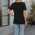 thumbnail image 6 of Ltctricy Women's Tops Trendy Lace Short Sleeve Crew Neck Asymmetrical Hem T Shirts Casual Tunic Blouses, 6 of 7