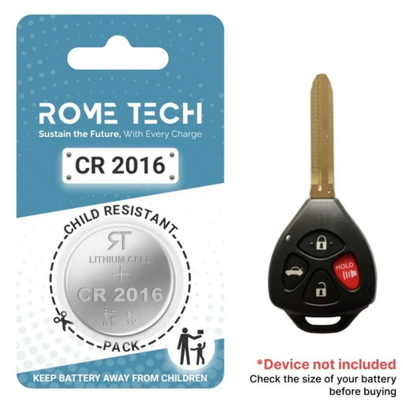 Rome Tech CR 2016 Replacement Battery for Toyota Camry 2006-2010 Key Fobs Automotive Keys & Remotes