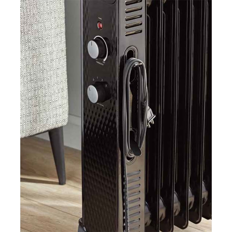 Pelonis 1500W Mechanical Oil-Filled 3-Setting Electric Radiant Heater,  PSH07O2ABB, Black - Walmart.com