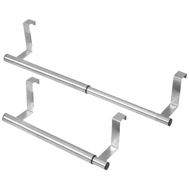 Shisuyan 2pcs Stainless Steel Stretch Towel Bar Hand Towel Holder Bar Kitchen Dish Cloths Hanger