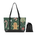 thumbnail image 7 of FORMRS Canvas Laptop Tote Bag for Women with 15.6" Computer Compartments Shoulder Handbag, Christmas Gingerbread, 7 of 7