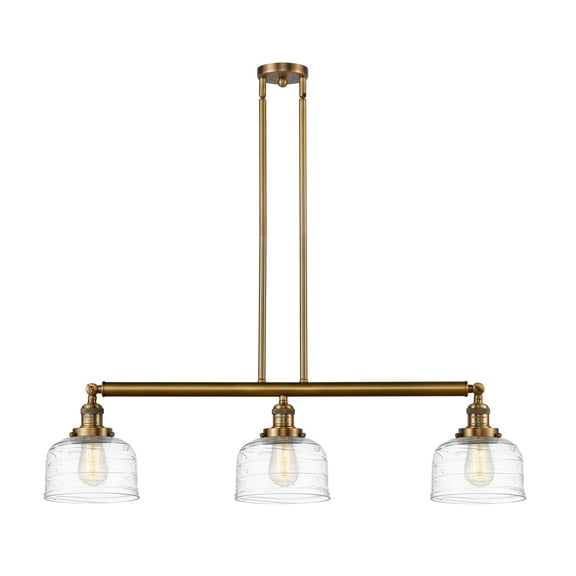 Innovations Lighting 213-13-41 Bell Linear Bell 3 Light 41" Wide Linear Pendant - Brushed