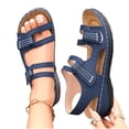 thumbnail image 7 of Hurxie Women's Wedge Sandals Platform: Comfortable Dressy Arch Support Summer Sandals Open Toe Ankle Strap Walking Women Shoes Blue 8.5, 7 of 7