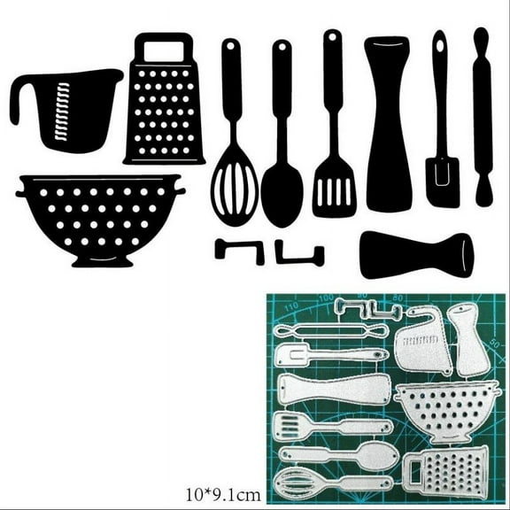 Die Cuts for Card Making, Ouginx Kitchen Utensils Metal Cutting Dies DIY Die Cutters Die Stencils for Scrapbooking, Embossing & More