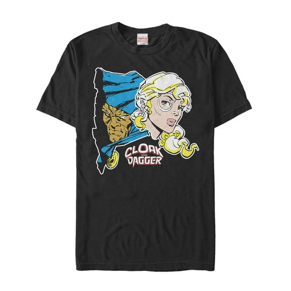 Men's Marvel Cloak and Dagger Portrait Graphic Tee Black X Large