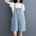 thumbnail image 7 of Women's Casual Adjustable Strap Denim Bib Overalls Shortalls Romper Classic Trendy Summer Shorts Jumpsuits for Women, 7 of 7