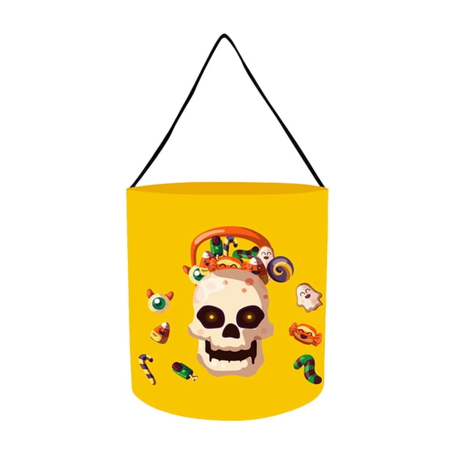 Led Tiras de Luz Brillante Bolsa de Dulces de Halloween Luz Portátil de Calabaza, Bolsa de Almacenamiento Respirable de 25x28cm para Regalos Y Artículos Pequeños, Manija Reforzada