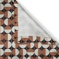 thumbnail image 4 of Ambesonne Mid Century Window Valance, Bicolor Circles, 54" X 18", Seal Brown Cinnamon, 4 of 5