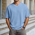 thumbnail image 2 of T-Shirt pour Hommes à Manches Courtes, Col Rond, Chandails de Base Bleu Pâle, Chandail d'Été pour Hommes, 2 of 4
