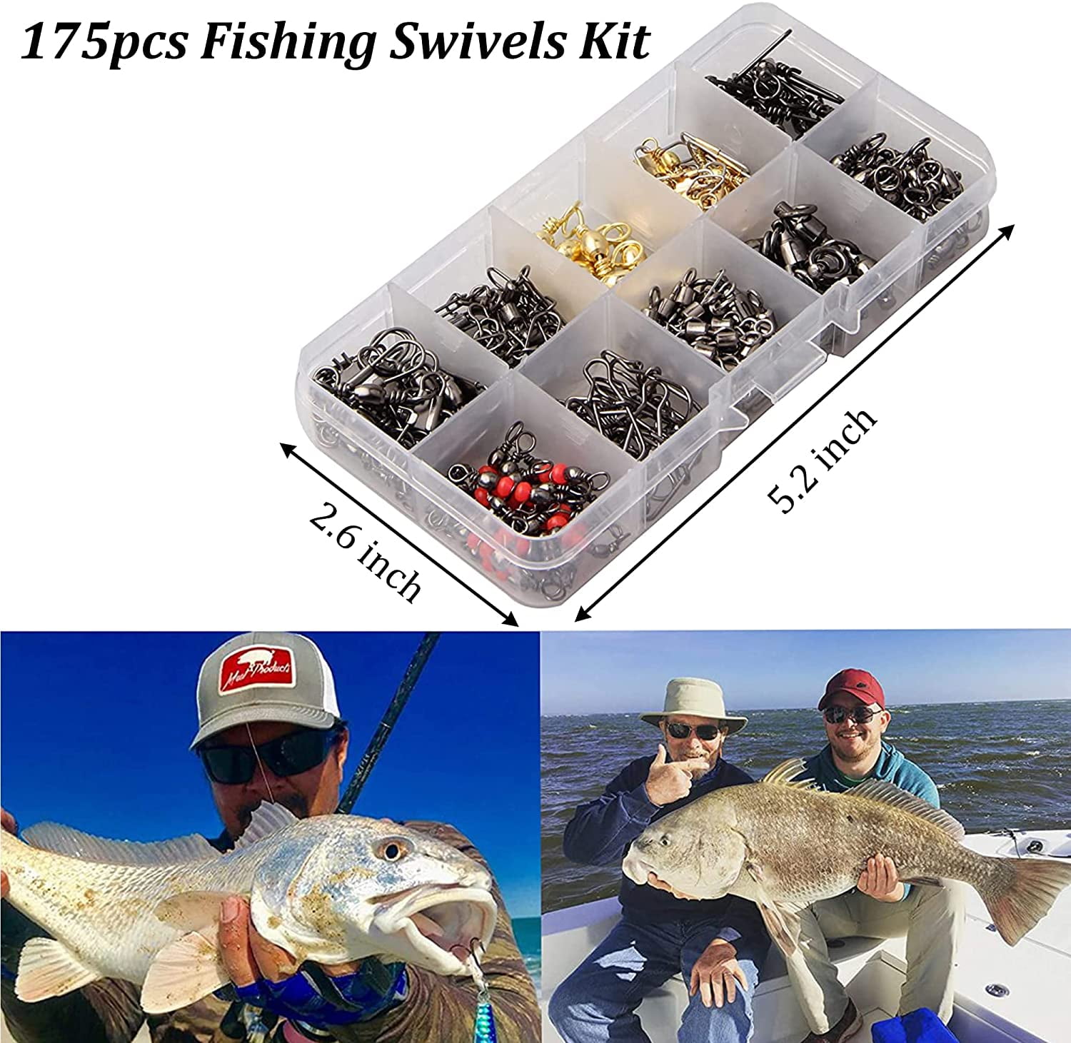 50pcs Fishing Micro Swivels 7-31LB Fly Fishing Rolling Barrel Swivels  Tackles 