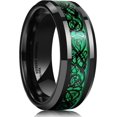 thumbnail image 1 of King Will Dragon-Anillo de carburo de tungsteno para hombre, 8mm/6mm/5mm, rojo/verde, fibra de carbono, dragón celta negro, ajuste cómodo, Band7 de boda, 1 of 5