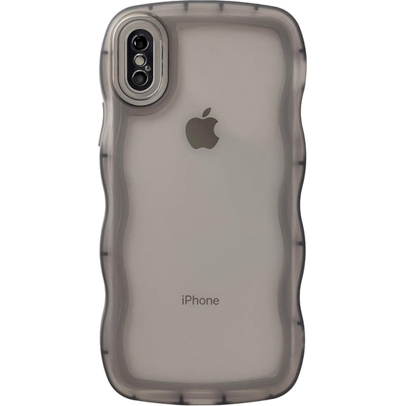 MYKOMI for iPhone X/Xs Case,Solid Color Curly Wave Frame Clear Soft Phone Case