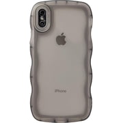 MYKOMI for iPhone X/Xs Case,Solid Color Curly Wave Frame Clear Soft Phone Case