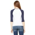 thumbnail image 3 of Bella + Canvas Ladies' Baby Rib 3/4-Sleeve Contrast Raglan T-Shirt - B2000, 3 of 4