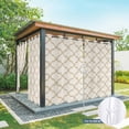 thumbnail image 4 of 2 Panels Outdoor Curtains for Patio Waterproof 54"x108" Beige Moroccan Weatherproof Privacy Outsides Curtains, Morocco Geometric Quatrefoil Lattice Grommet Thermal Drapes for Cabana Porch Pergola, 4 of 8