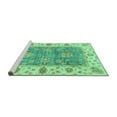 thumbnail image 2 of Ahgly Company Machine Washable Indoor Rectangle Oriental Turquoise Blue Traditional Area Rugs, 7' x 9', 2 of 4