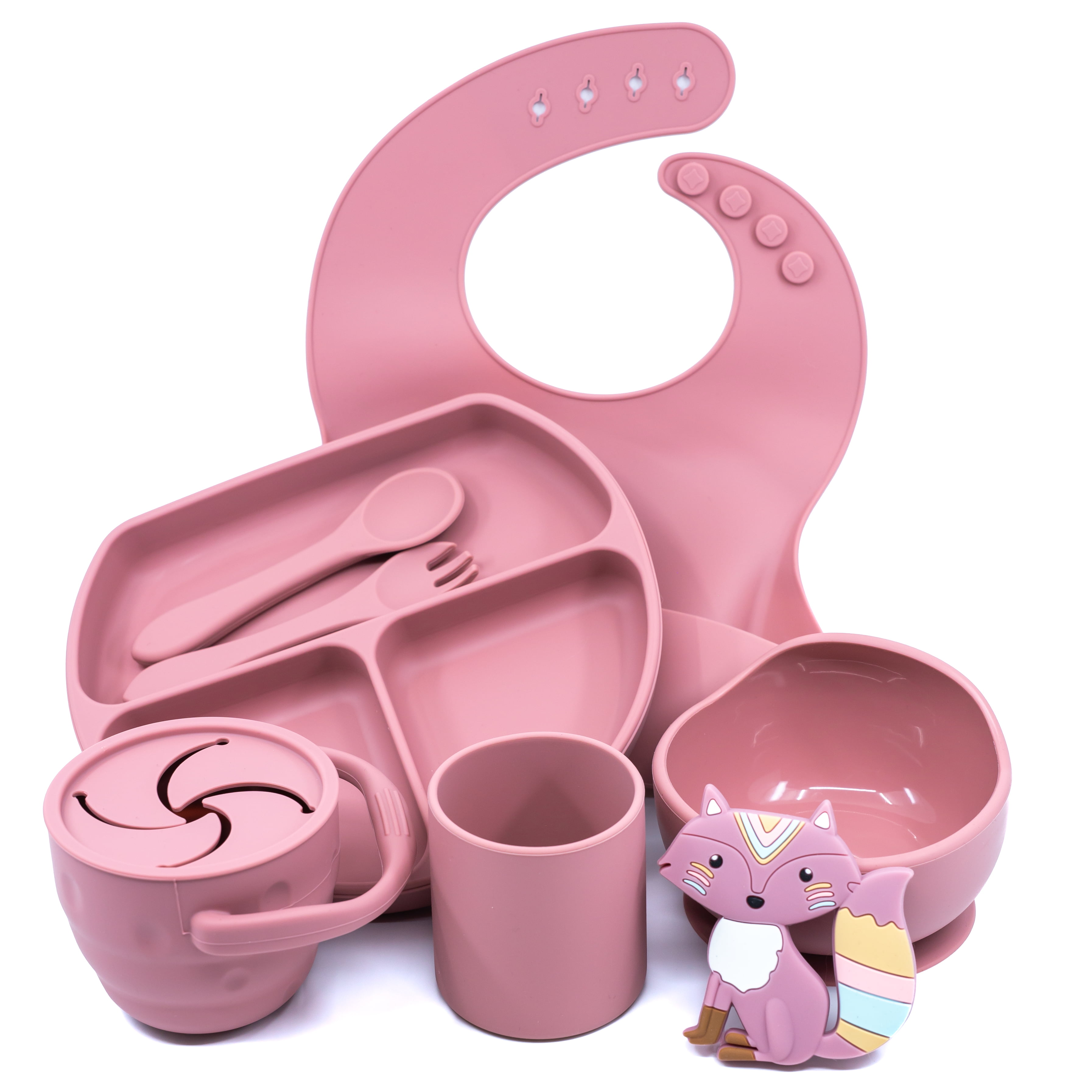 Set Of Two Child Dinnerware Rainbow/Spaceship Plate Cup & Utensil Gift Set 2 