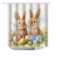 thumbnail image 2 of KCEHTA Easter Shower Curtain Colorful Bunny Rabbit Spring Floral Bathroom Shower Curtain with Hooks, 2 of 6