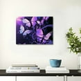 thumbnail image 5 of Fenyluxe Butterflies Purple Gothic Art Canvas Wall Art Ready to Hang Room Home Decor 20x16in, 5 of 6