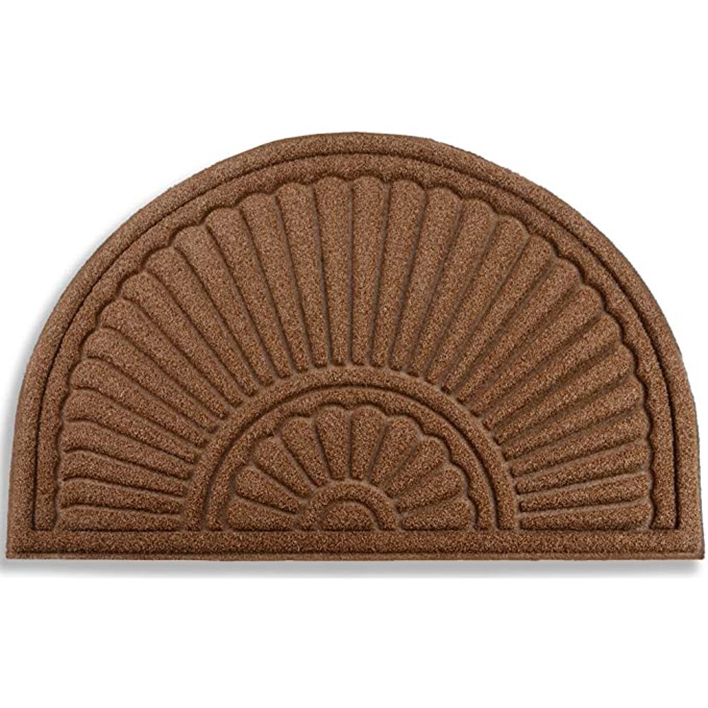 Mibao Half Round Door Mat, Rubber Doormats Entrance Way Mat