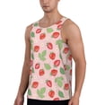 thumbnail image 2 of Easygdp Strawberry Floral Men's Tank Top, Sleeveless Muscle T Shirts, Breathable, Quick-Dry, Loose for Gym, Running, Fitness - Medium, 2 of 9
