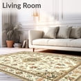 thumbnail image 2 of Flatwoven High Traffic Area Rug, Traditional Ivory & Beige Patterned, Non Slip, Stain Resistant, Washable Area Rugs for Living Room, Bedroom(Beige, 8X10), 2 of 8