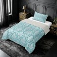 thumbnail image 2 of meiyoeat Soft Damask Twin Comforter Sets,For Girls,Airy Print Bedding Set For Girl,Light Gray Reversible,2 Pieces,1 Comforter and 1 Pillowcase, 2 of 7