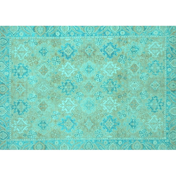Ahgly Company Indoor Rectangle Oriental Light Blue Modern Area Rugs, 3' x 5'