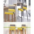 thumbnail image 5 of Yellow Grey Bar Stool Covers Set of 4, Vintage Stripe Farmhouse Wood Grain Ombre Stretch Washable Bar Chair Covers with Backs, Removable Pub Counter Height Chair Cover for Kitchen Dining Room Cafe, 5 of 7