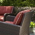 thumbnail image 6 of Kiawah 4Pc Outdoor Wicker Conversation Set Sangria/Brown - Loveseat, 2 Arm Chairs & Glass Top Table, 6 of 33