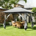 thumbnail image 2 of Uforic 12'x12' Pop Up Gazebo, Outdoor Double Roof Gazebo Tent with Netting Walls, Double Vented Roof Canopy, Beige, 2 of 7
