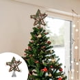 thumbnail image 1 of Estrella Decorativa En La Copa Del Pino 1Pcs 9.84x7.87x1.96" Wooden Christmas Tree Topper Star with LED Lights and Spring Base Multicolor Five-Pointed Star Decoration for Home Holiday Decor JASKFLY, 1 of 6