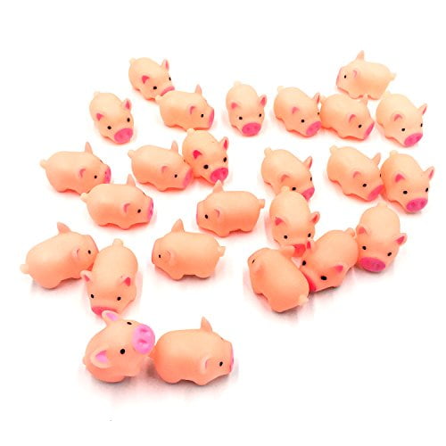 ABOSS 25 Pieces Mini Rubber Pigs Bulk Baby Bath Toy