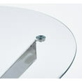 thumbnail image 6 of GZXS 35.4-Inch Round Glass Dining Table with Chrome Metal Legs, Modern Tempered Glass Table for Kitchen or Living Room, 6 of 7