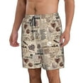 thumbnail image 2 of Naloa Abstract Coffee Men's Beach Shorts, Surfing shorts, Swim trunks, Quick Dry Swim Trunks for Surfing Beach Fun - Large, 2 of 9