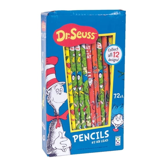 Lápices GEDDES Dr. Seuss número 2 para niños 72 unidades