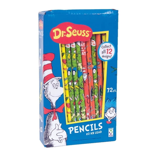 Lápices GEDDES Dr. Seuss número 2 para niños 72 unidades