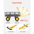 thumbnail image 4 of VEVOR 1200 Lbs Steel Garden Cart, Heavy Duty Pullable Garden Wagon Yard Cart, 2 in 1 Outdoor Metal Utility Wagon Yard Trailer with 13" All Terrain Tires, Mesh Removable Sides and 180掳Rotating Handle, 4 of 10
