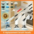 thumbnail image 2 of Electric Rotary Cleaning Brush with 5 Speed Settings, 9 Interchangeable Brush Heads, and 3 Extendable Handles for Bathroom, Kitchen, Tile, Floor, Carpet, and Household Surface Cleaning, 2 of 10