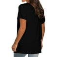 thumbnail image 5 of TEMOFON Shirts for Women Summer Short Sleeve Tunic Tops Casual V Neck Dressy T-Shirt Comfy Loose Blouses, 5 of 6