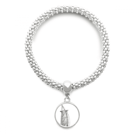 Burj al-Arab luxury hotel Dubai Sliver Bracelet Pendant Jewelry Chain Adjustable Bangle