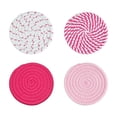 thumbnail image 2 of SHIMELE Woven Round Placemats, Thermal Insulation Coasters for Dining Table, Durable Cotton Table Mats, Kitchen Hot Pads, 4-Pack Set, 2 of 6