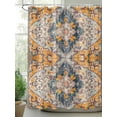 thumbnail image 2 of Shower Curtains Vintage Yellow Bath Curtain Medieval Ethnic Style Turkish Texture Waterproof Bathroom Shower Curtain Set with Hooks Decoration 72 x 84 Inches, 2 of 7