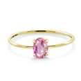 thumbnail image 3 of Gem Stone King 10K Yellow Gold Engagement Ring 0.60 Ct Oval Pink Sapphire, 3 of 6