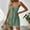 Green, variant on Mqqzkk Womens Summer Short Rompers Cute Loose Tie Front Jumpsuit Casual V Neck Wide Leg Hem Tassl Beach Overalls