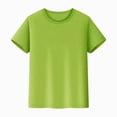 thumbnail image 2 of NOLDARES Kids Cotton T-Shirt Lightweight T Shirt Short Sleeve Boys Girls Tee Tops Classic Casual Shirts for Age 3-14 Years(Green,5-6 Years), 2 of 5